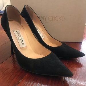 Jimmy Choo Black Suede Anouk Pumps